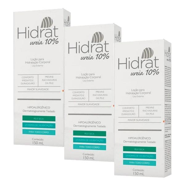 Kit 3x Hidrat Uréia 10% 150ml Loção Hidratante Corporal - Cimed