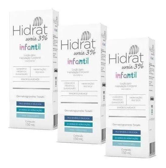 Kit 3x Hidrat Uréia 3% Hidratante Corporal Infantil 150ml - Nutracom