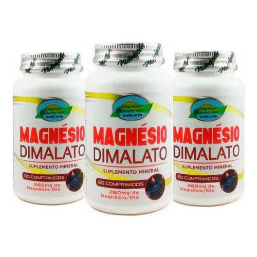Kit 3 X Magnesio Dimalato 60 Comprimidos