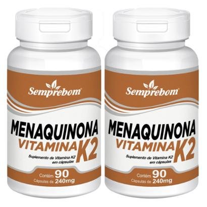 Kit 2x Menaquinona Vitamina K2 Semprebom 90 Cap. de 240 Mg.
