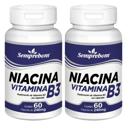 Kit 2x Niacina Vitamina B3 Semprebom 60 Cap. de 240 Mg.