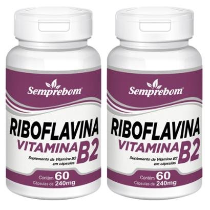 Kit 2x Riboflavina Vitamina B2 Semprebom 60 Cap. de 240 Mg.