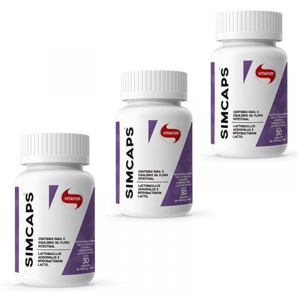 Kit 3X Simcaps 30 Cápsulas- Mix de Probióticos - Vitafor