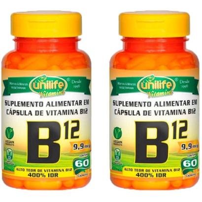 Kit 2X Vitamina B12 (cianocobalamina) 60 Cápsulas Unilife