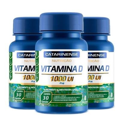 Kit 3x Vitamina D 1000 UI 30 Cápsulas Catarinense