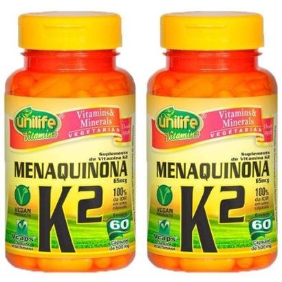 Kit 2x Vitamina K2 (Menaquinona) 60 Cápsulas Unilife