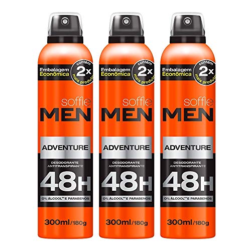 Kit 3x300mL Soffie Men Adventure 48h Desodorantes Aerosol