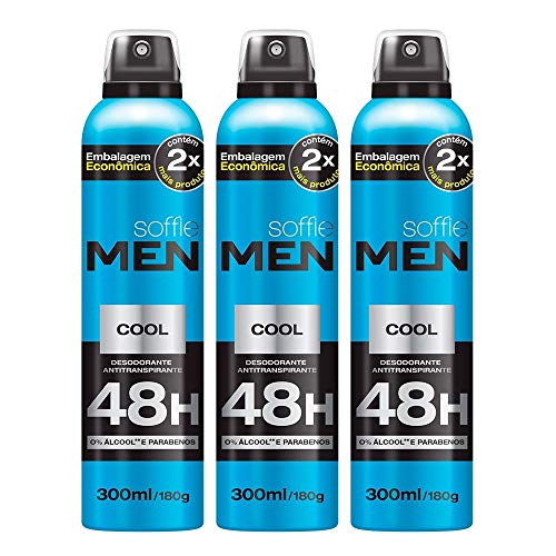 Kit 3x300mL Soffie Men Cool 48h Desodorantes Aerosol