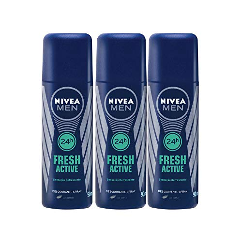 Kit 3x90mL Nívea For Men Fresh Active Desodorantes Spray