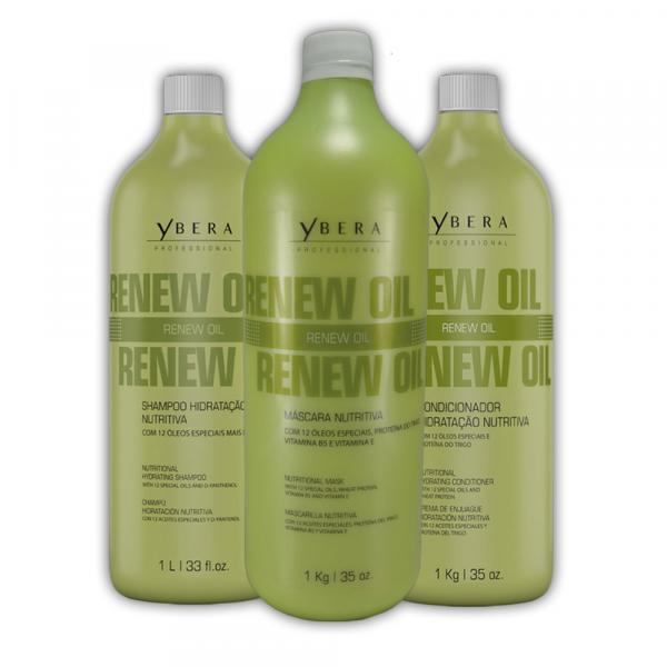 Kit Ybera Shampoo, Condicionador e Máscara Nutritiva Renew Oil - 3x1L - Ybera