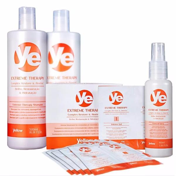 Kit Yellow Extreme Therapy Condicionador Sache Shampoo Spray