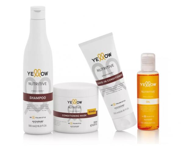 Kit Yellow Nutritive com Shampoo 500ml + Máscara 500ml + Leave-in Cond 250ml + Nutritive Oil 120ml - Alfaparf Milano