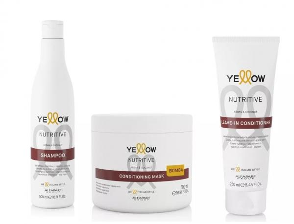 Kit Yellow Nutritive com Shampoo 500ml + Máscara 500ml + Leave-in Condicionador 250ml - Alfaparf Milano