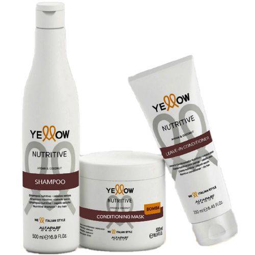 Kit Yellow Nutritive Shampoo 500ml+mascara 500ml+leave-in Conditioner 250ml