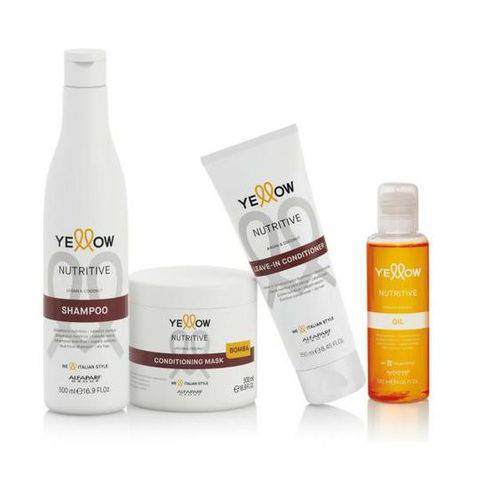 Kit Yellow Nutritive Shampoo 500ml+mascara 500ml+oil 120ml+leaven-in Conditioner 250ml