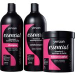 Kit Yenzah Essencial Shampoo + Condicionador 1l + Máscara 1k