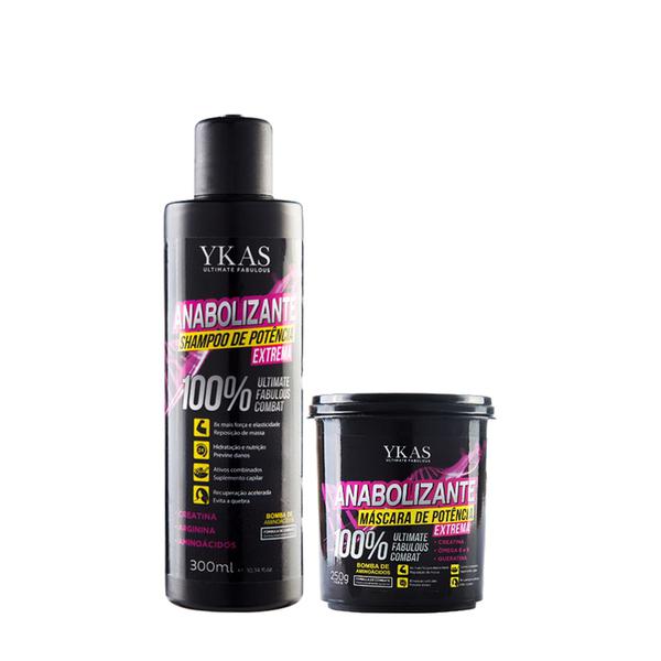 Kit Ykas Anabolizante Capilar Manutenção Tratamento Shampoo + Máscara 250g