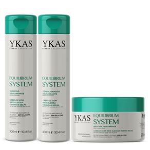 Kit Ykas Equilibrium System Shampoo + Condicionador 300ml + Máscara 250g