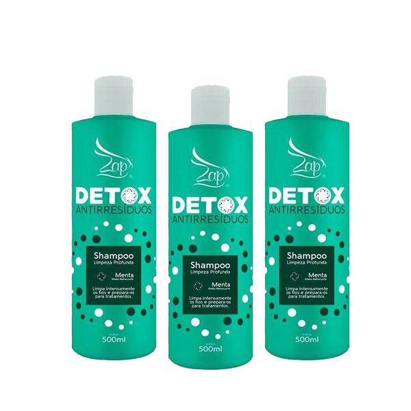 Kit 3 Zap Shampoo Detox Antirresíduo - 500ml