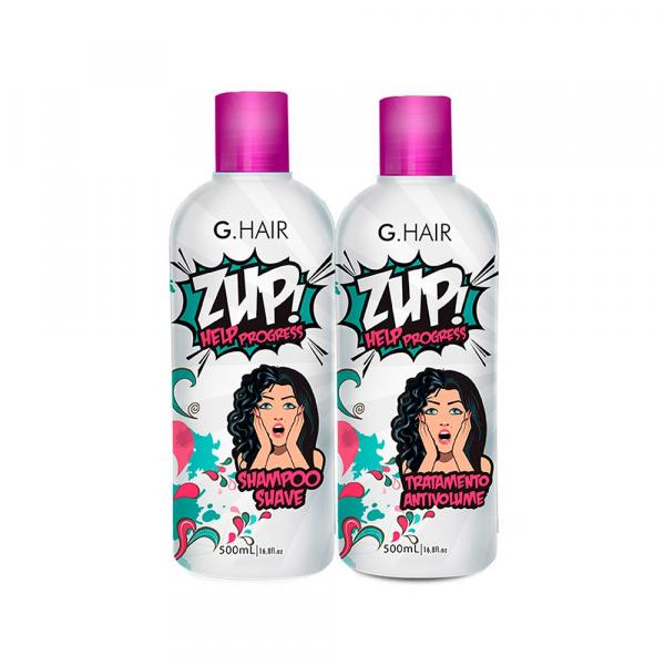 Kit Zup Help Progress Shampoo Suave e Tratamento Anti-Volume 500ml - G.Hair