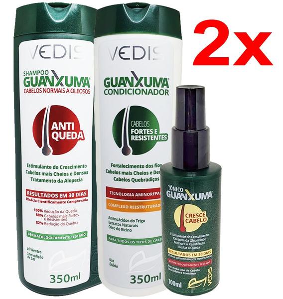2 Kits Guanxuma Shampoo Condicionador E Tônico Capilar Vedis