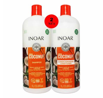 2 Kits Shampoo e Condicionador #Bombar Coconut 1L - Inoar
