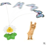 Kitten Rotating elétrica assento borboleta do gato Pet Toy engraçado Fun 1PC cor aleatória