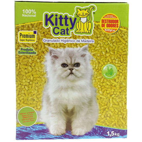 Kitty Cat Granulado Sanitário de Madeira para Gatos (1,5kg)