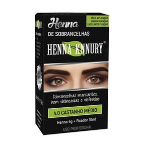 Knnury Henna P/ Sobrancelhas 4.0 Castanho Médio 4g