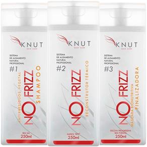 Knut Kit no Frizz com Shampoo Antiresíduos + Máscara Bionutritiva + Reconstrutor Térmico