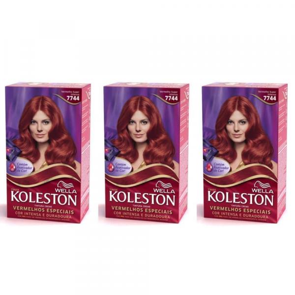 Koleston Coloração Kit 7744 Vermelho Super Intenso (Kit C/03)