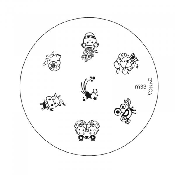Konad Placa de Imagem M33 para Carimbo de Unha Stamping Nail Art - Konad