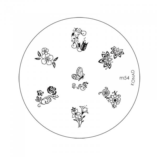 Konad Placa de Imagem M54 para Carimbo de Unha Stamping Nail Art - Konad