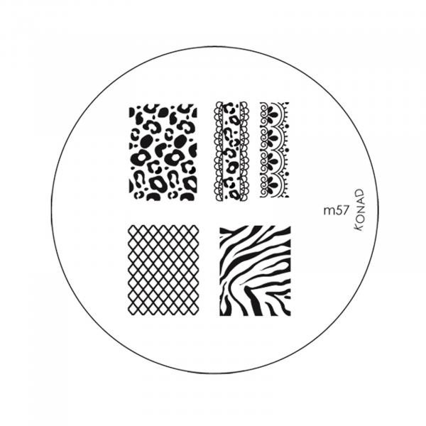 Konad Placa de Imagem M57-1 para Carimbo de Unha Stamping Nail Art - Konad