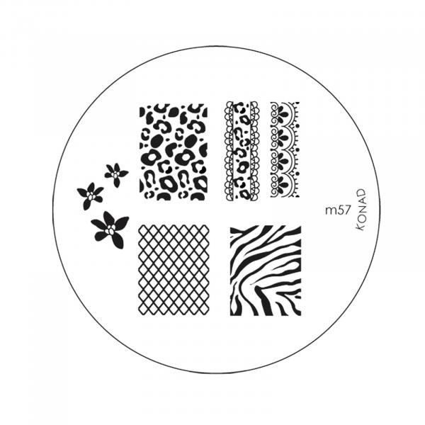 Konad Placa de Imagem M57 para Carimbo de Unha Stamping Nail Art - Konad