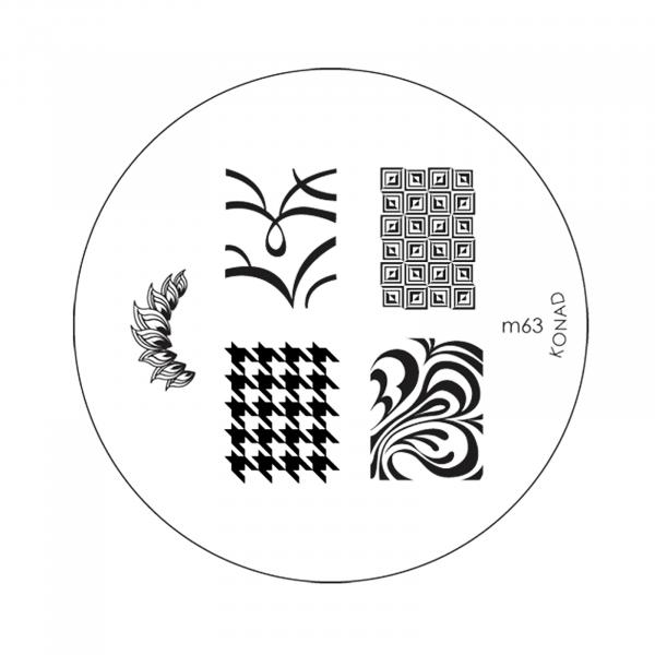 Konad Placa de Imagem M63 para Carimbo de Unha Stamping Nail Art - Konad