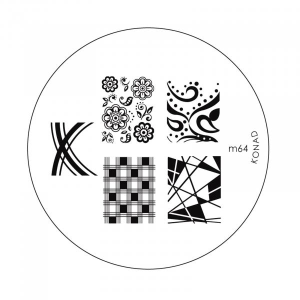 Konad Placa de Imagem M64 para Carimbo de Unha Stamping Nail Art - Konad