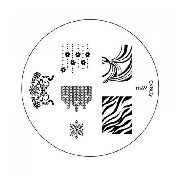 Konad Placa de Imagem M69 para Carimbo de Unha Stamping Nail Art - Konad