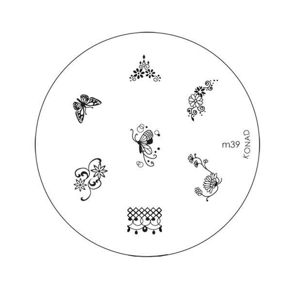 Konad Placa de Imagem M39 para Carimbo de Unha Stamping Nail Art - Konad