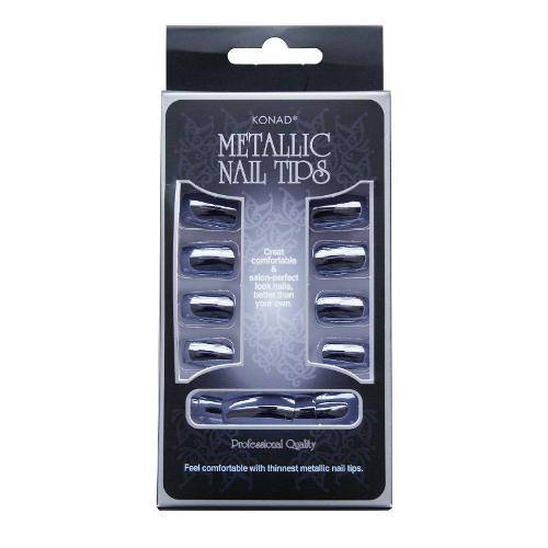 Konad Unhas Postiças Metallic Nail Tips - Azul