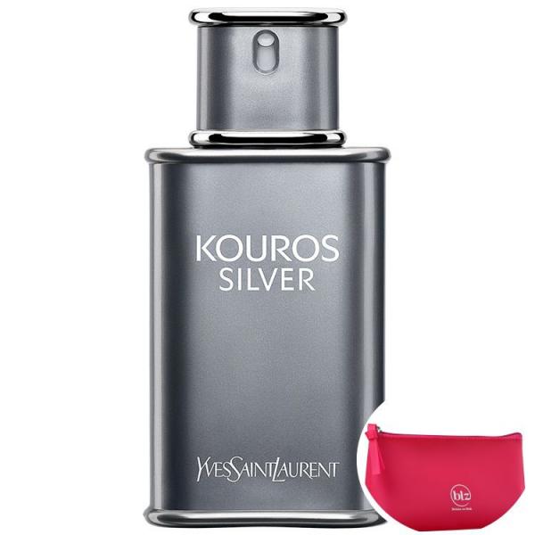 Kouros Silver Yves Saint Laurent EDT - Perfume Masculino 100ml+Beleza na Web Pink - Nécessaire
