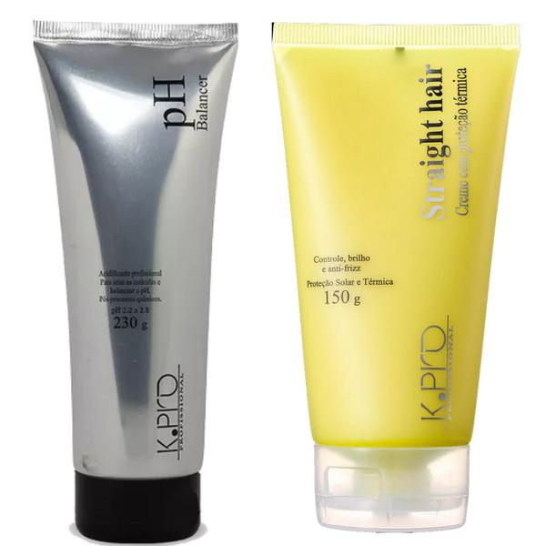 Kpro Acidificante Ph Balancer 230g + Straight Hair Creme com Proteção Térmica Tratamento 150g
