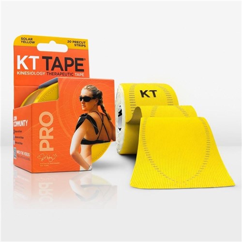 Kt Tape Pro 20 Tiras Sintética Pre Cortadas Amarelo