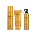 Kt Trivitt Shampoo Pós Quimica 1l - Condicionador 250ml - Fluido Para Escova 300ml
