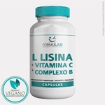 L Lisina 500mg + Vitamina C 100mg + Complexo B - VEGANO - 60 CÁPSULAS