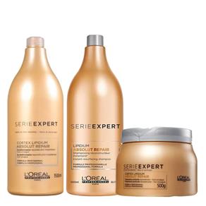 L`Oréal Professionnel Absolut Repair Cortex Lipidium Kit - Shampoo + Condicionador + Máscara Kit