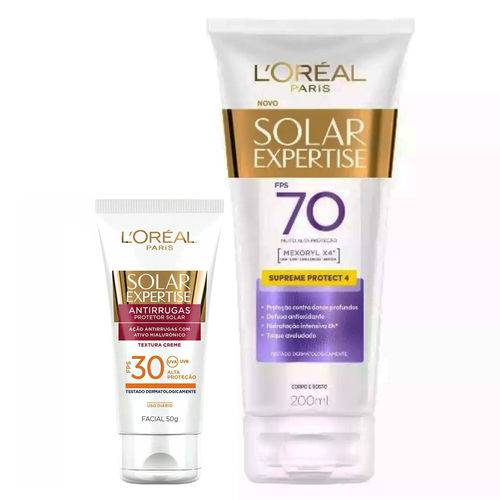 L'oréal Paris Solar Expertise Ganhe Solar Expertise Facial Antirrugas Kit - Protetor Solar Corporal + Protetor Solar Facial