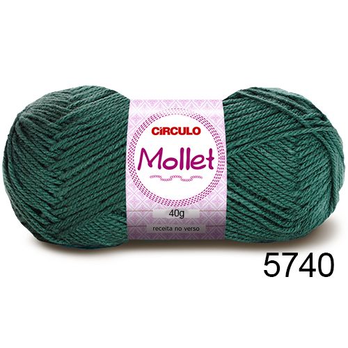 Lã Mollet Círculo 40g - Cor 5740 - Verde