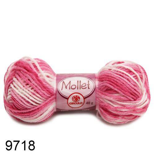 Lã Mollet Cor - Alamanda Mescla Rosa/branco
