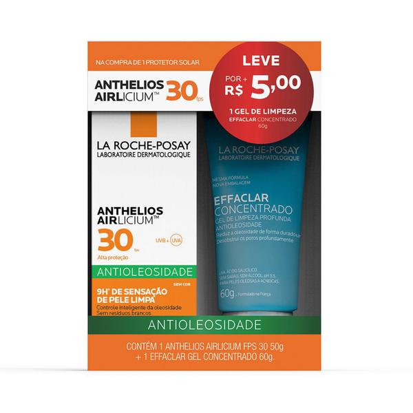 La Roche-Posay Anthelios Airlicium + Effaclar Kit - Protetor Solar Corporal + Gel de Limpeza Facial